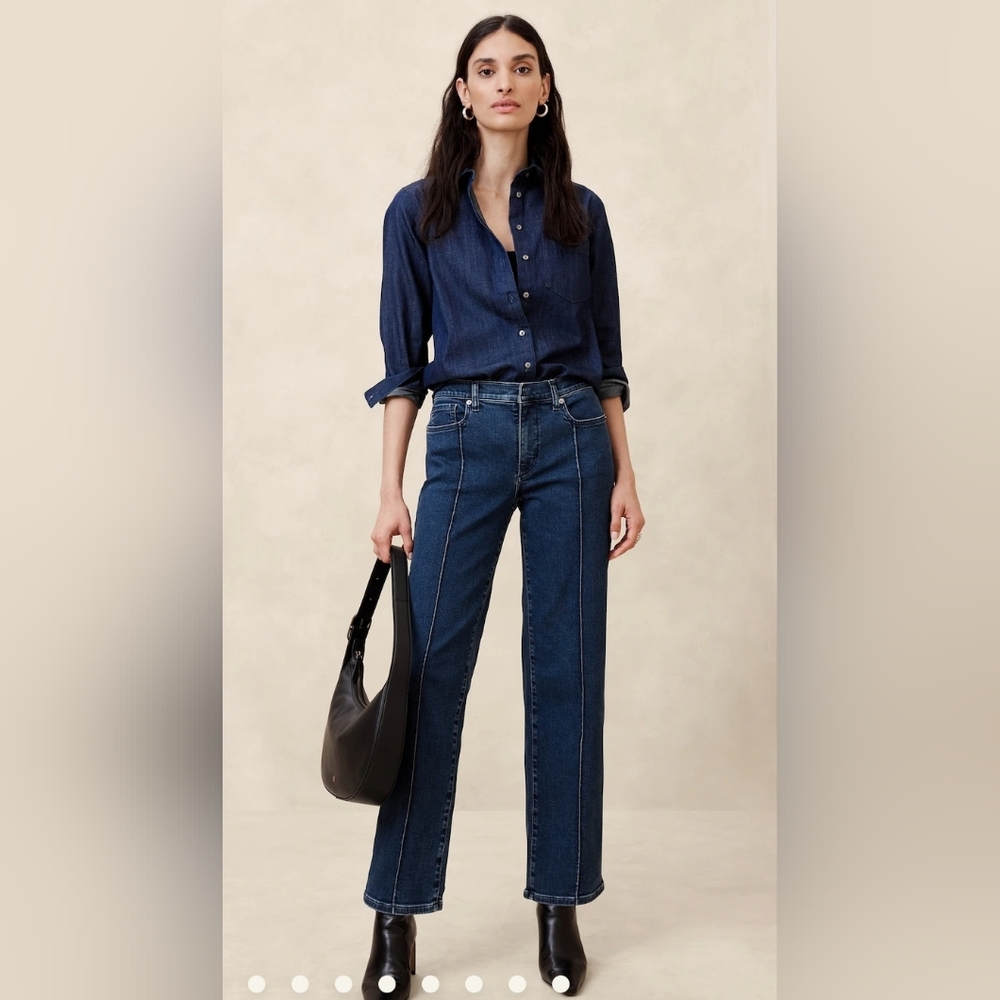 NWT Banana Republic Mid-rise straight pintuck jeans size 27/4